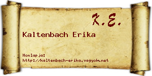 Kaltenbach Erika névjegykártya